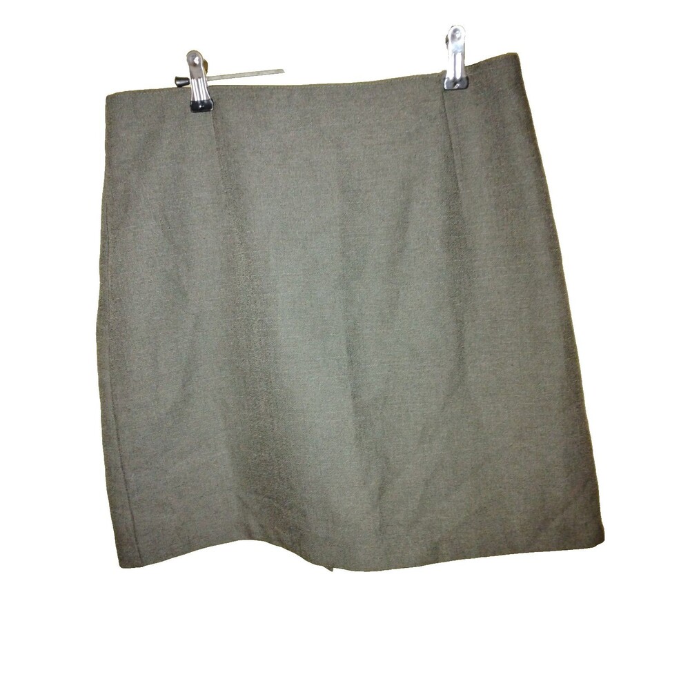 I.N. San Francisco Military Green/Gray Mini Skirt Slit Back Large(11) Secretary